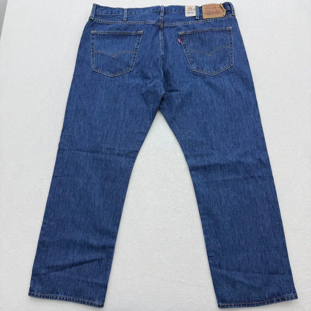 Levi's 501 Original Jeans Mens 44x30 Blue Straight Leg Button Fly Denim